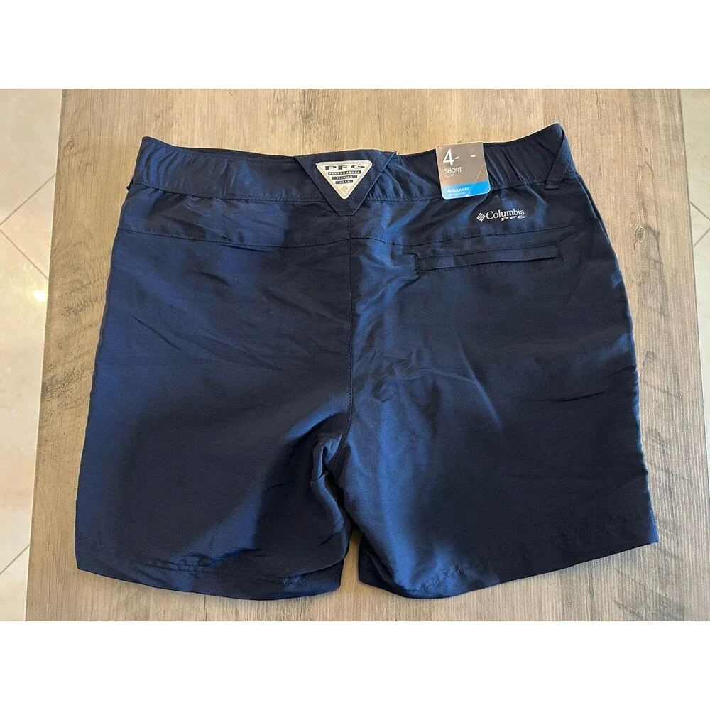 NEW! Columbia PFG Shorts Women’s Size 4 Coral Compass Navy Blue